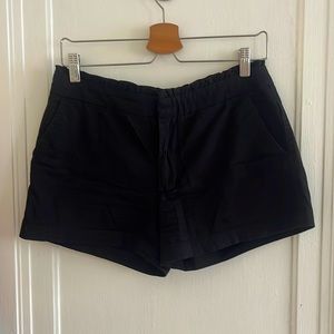 Black Cynthia Rowley Ruffle-Waisted Cotton Shorts